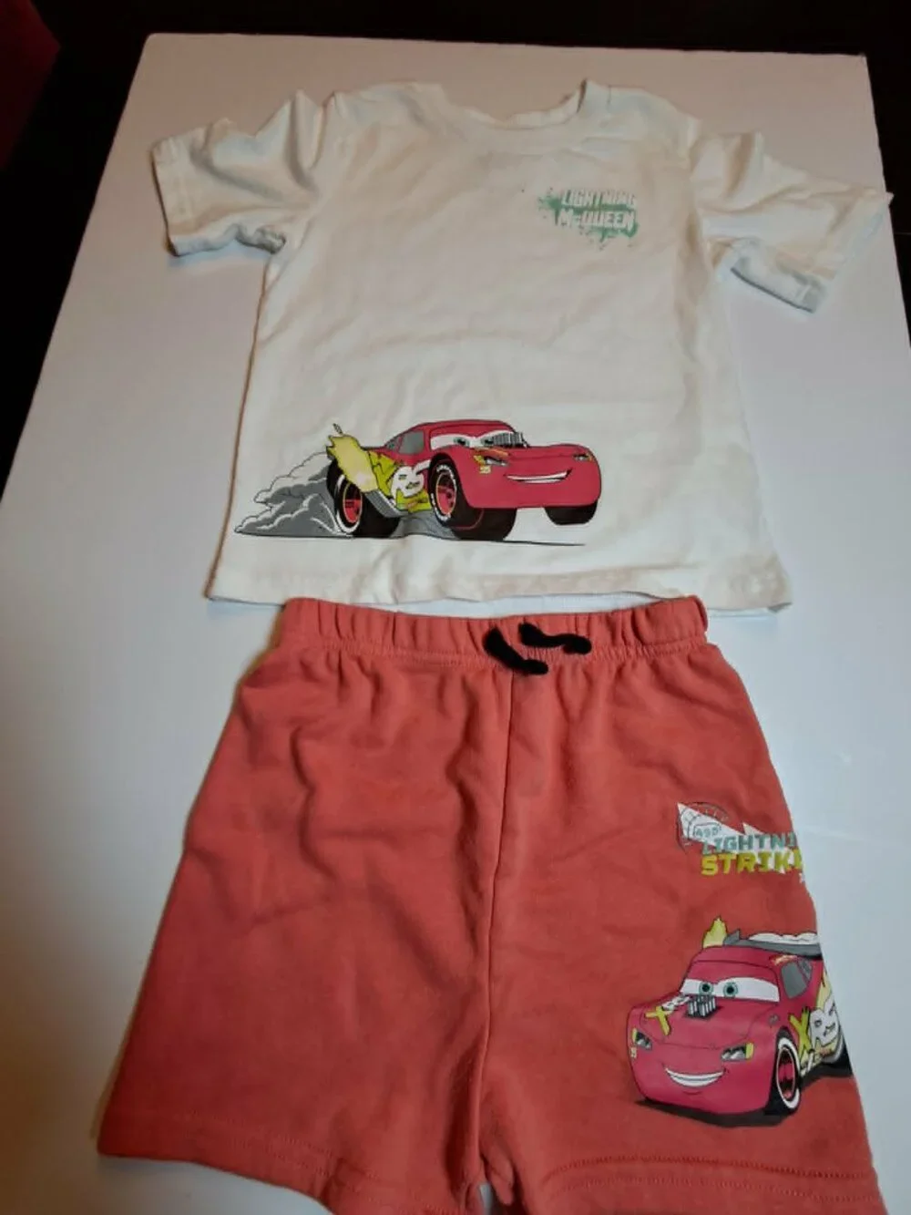 Disney Cars Lightning McQueen Boys 2 Pc Outfit Set Size 7